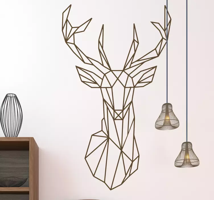 Geometric Stag Wall Sticker - TenStickers