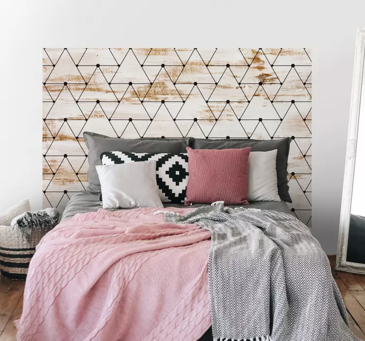 Geometric triangle lines  headboard sticker - TenStickers