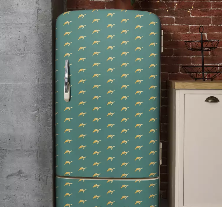 geometric turtle fridge sticker - TenStickers