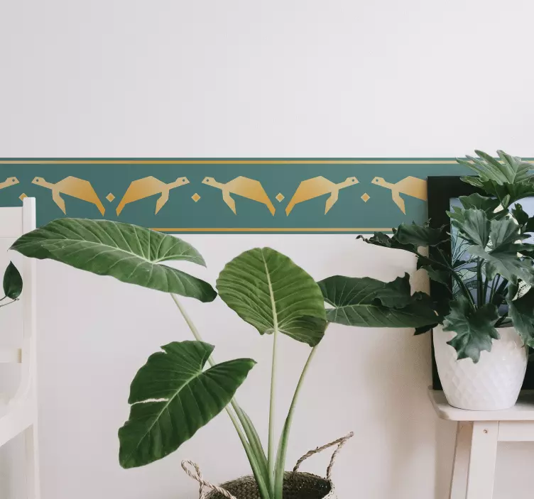 Geometric turtle wall border sticker - TenStickers