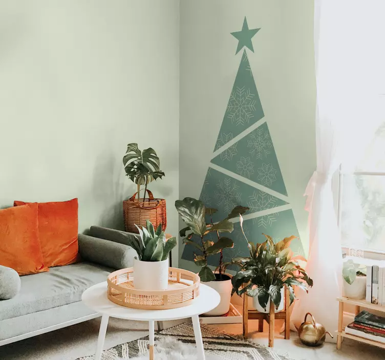 Geometrical Christmas tree sticker - TenStickers