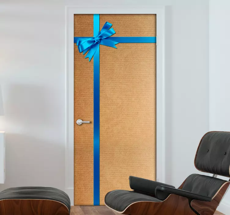 Gift Wrap Decorative Door Sticker - TenStickers