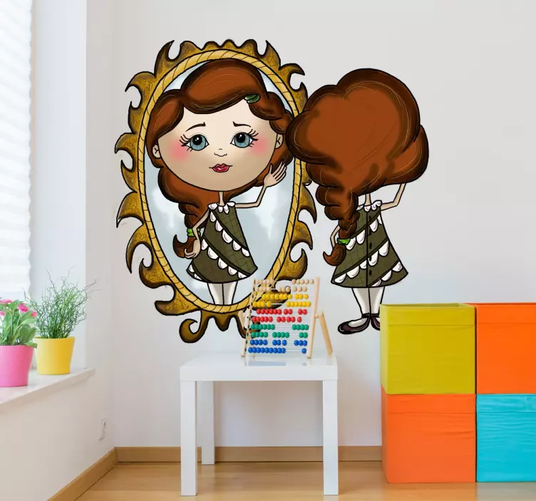 Girl's Reflection Sticker - TenStickers