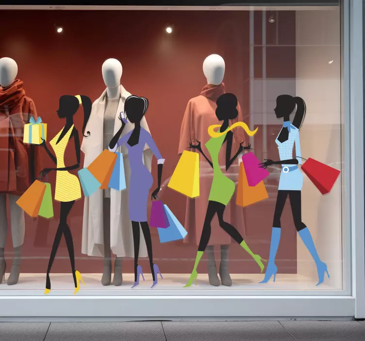 Girls Shopping Wall Sticker - TenStickers