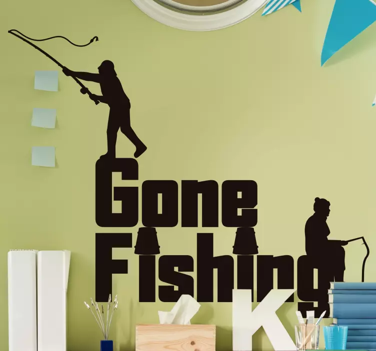 Gone fishing nautical wall sticker - TenStickers