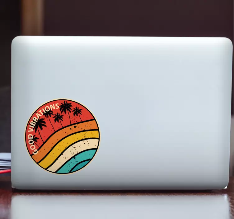 Good vibrations laptop skin decal - TenStickers