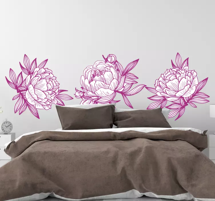 Sophisticated Floral Composition flower wall sticker - TenStickers