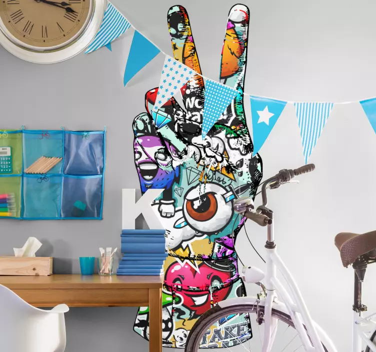 Graffiti hand colorful urban sticker - TenStickers