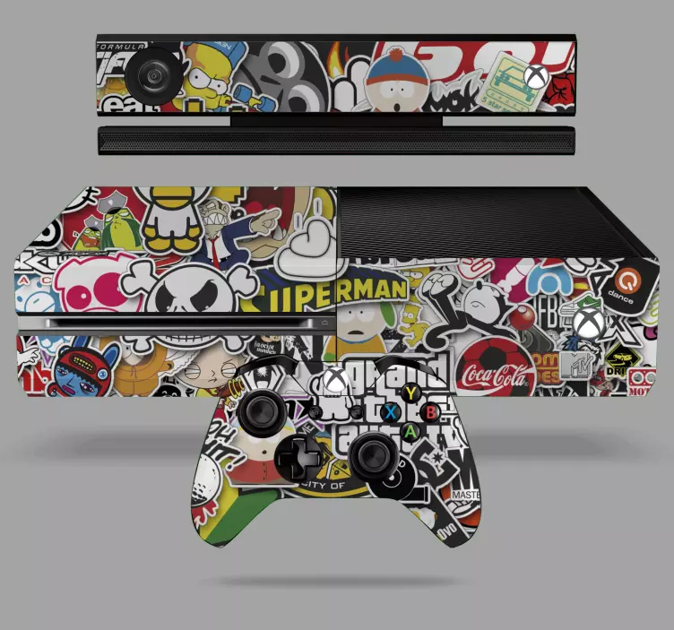 Graffiti gamers sticker bomb xbox sticker - TenStickers