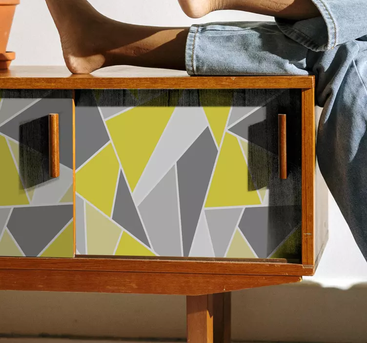 Gray and illluminating pantone furniture decal - TenStickers