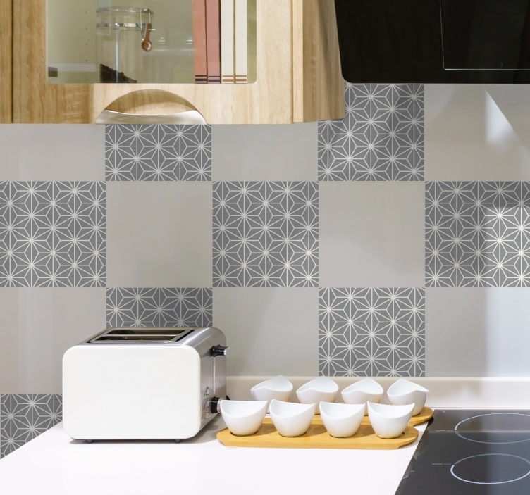 Geometric gray pantone tile sticker - TenStickers