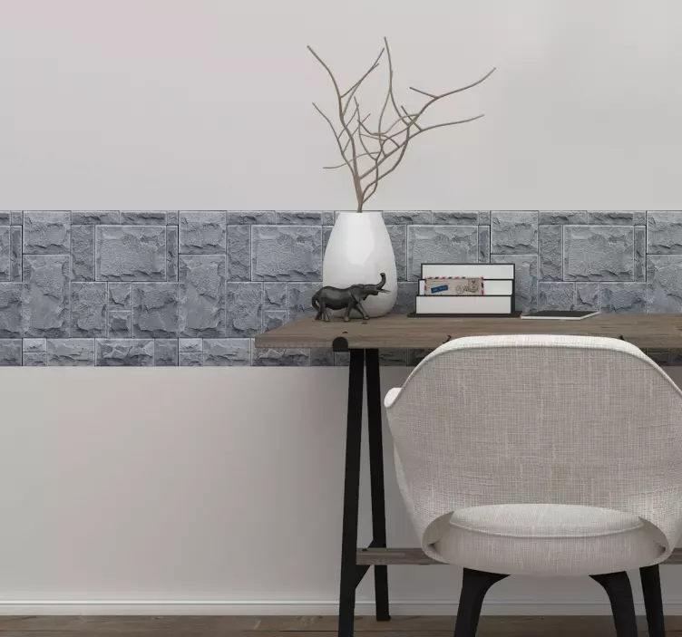 Gray squares and rectangles wall border sticker - TenStickers