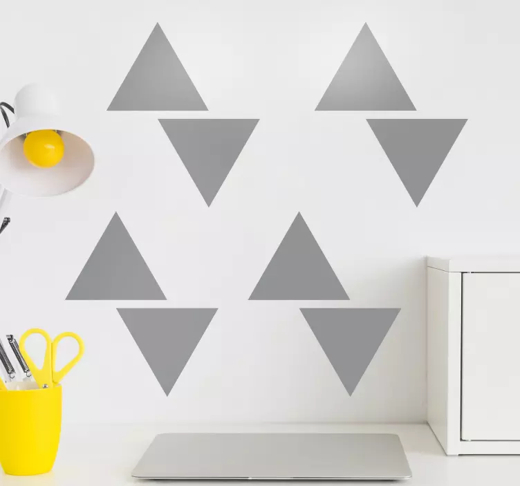 Gray triangles wall vinyl sticker - TenStickers
