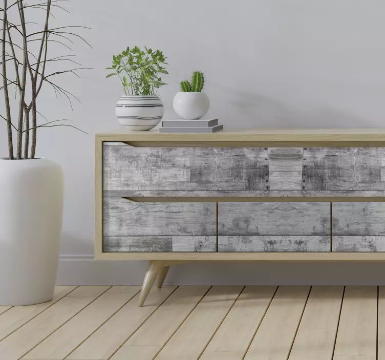 Gray wood texture furniture sticker - TenStickers