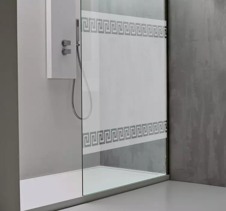 Greek Pattern Shower Sticker - TenStickers