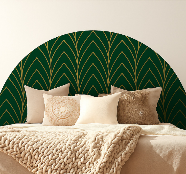 Green and golden leaves bedroom wall sticker - TenStickers