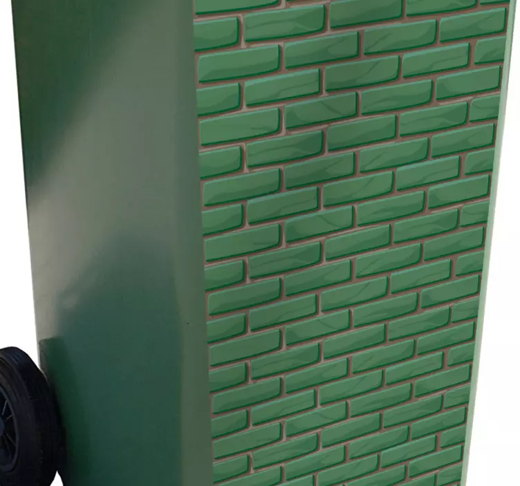 Green Brick Pattern recycling decal for bin - TenStickers