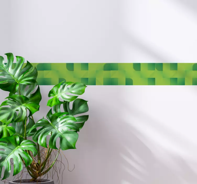 Green effect with squares wall border sticker - TenStickers