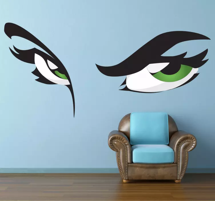 Green Eyes Decorative Sticker - TenStickers