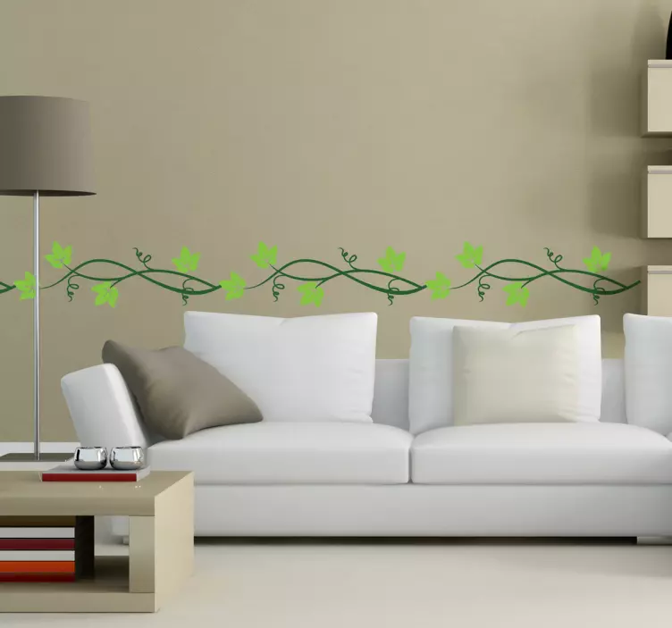 Green Ivy Border Wall Sticker - TenStickers