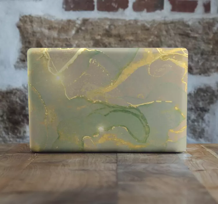 Green marble veins laptop skins - TenStickers