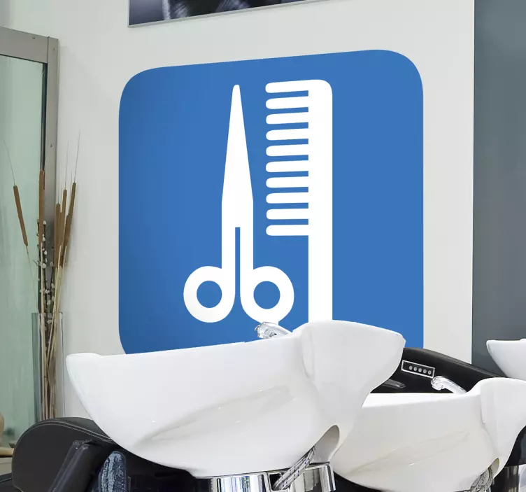 Hairdresser Icon Wall Sticker - TenStickers