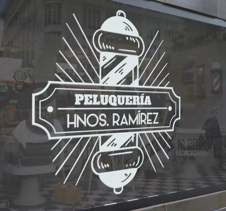 hairdressing glass wall sticker - TenStickers