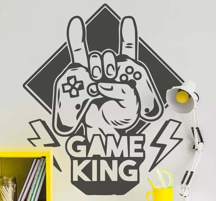 hand game king with modern pad PS decal - TenStickers