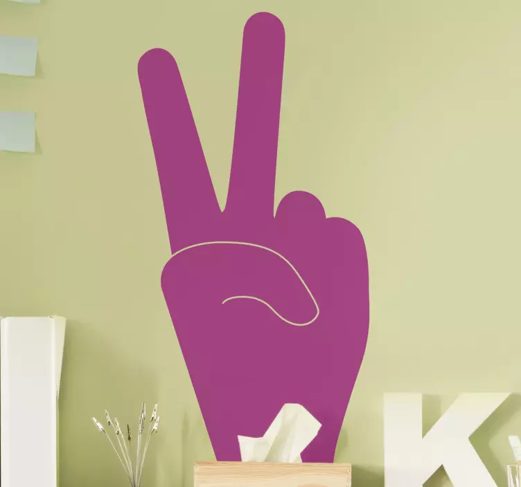 Hand peace sign icon sticker - TenStickers