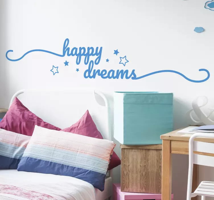 Happy Dreams Headboard Sticker - TenStickers