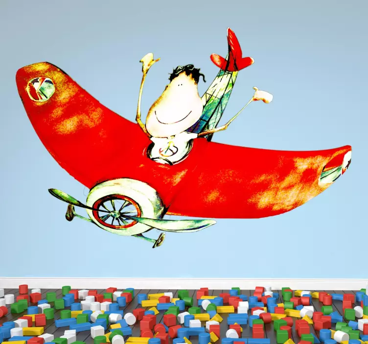 Happy Kid Airplane kid's sticker - TenStickers