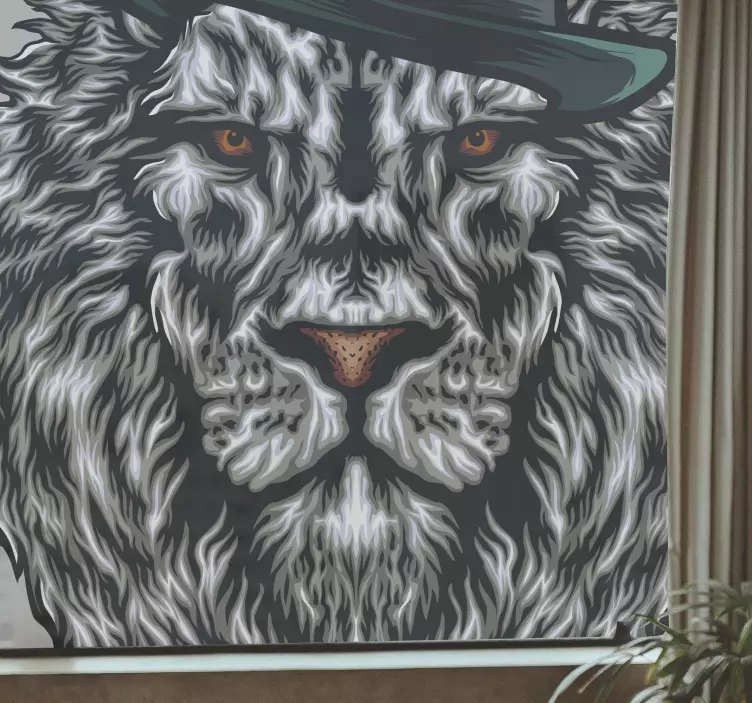 head lion design window sticker - TenStickers