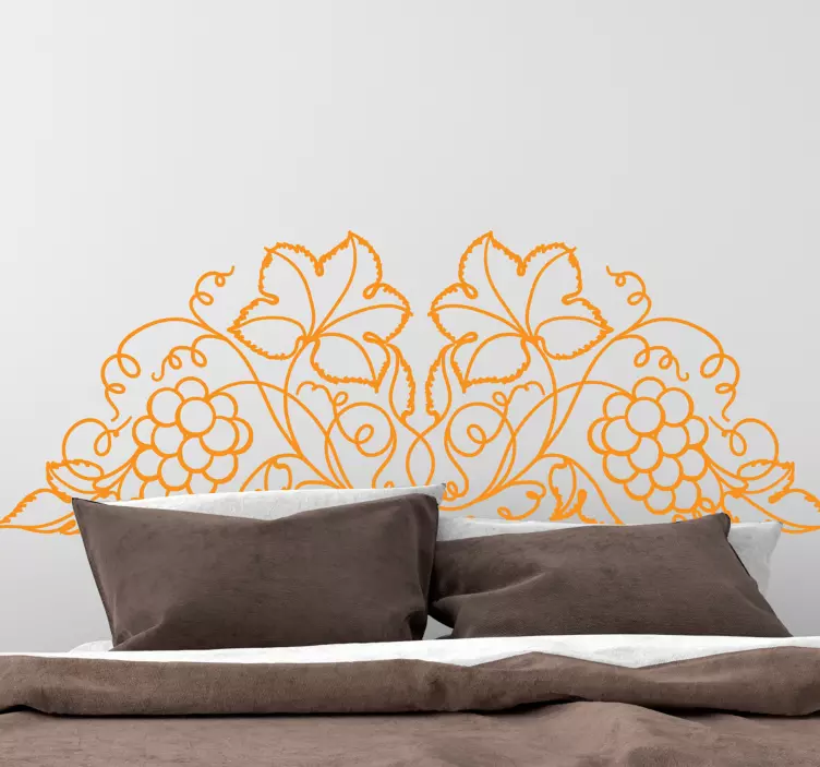 Headboard wall sticker floral vine design - TenStickers