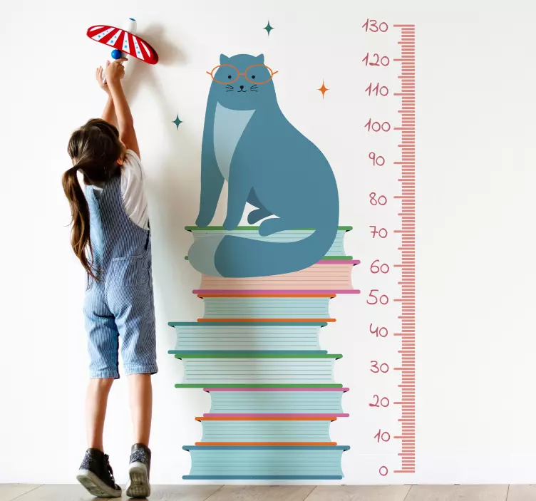 Meter height charts with cats wall sticker - TenStickers