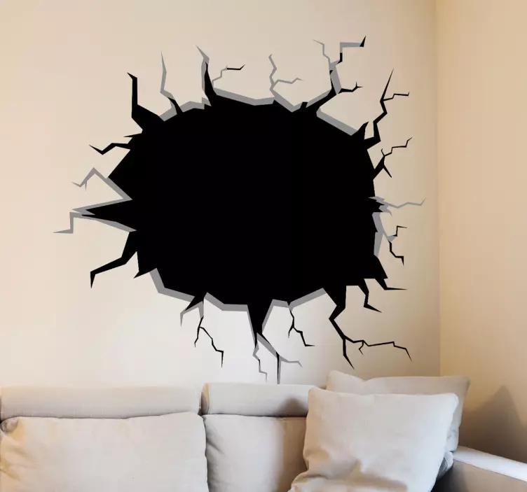 Hole in the wall 3d wall sticker - TenStickers