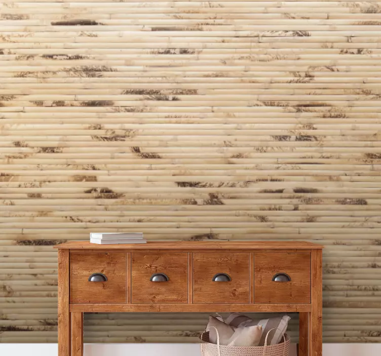 Horizontal light brown wooden stick vinyl  decal - TenStickers