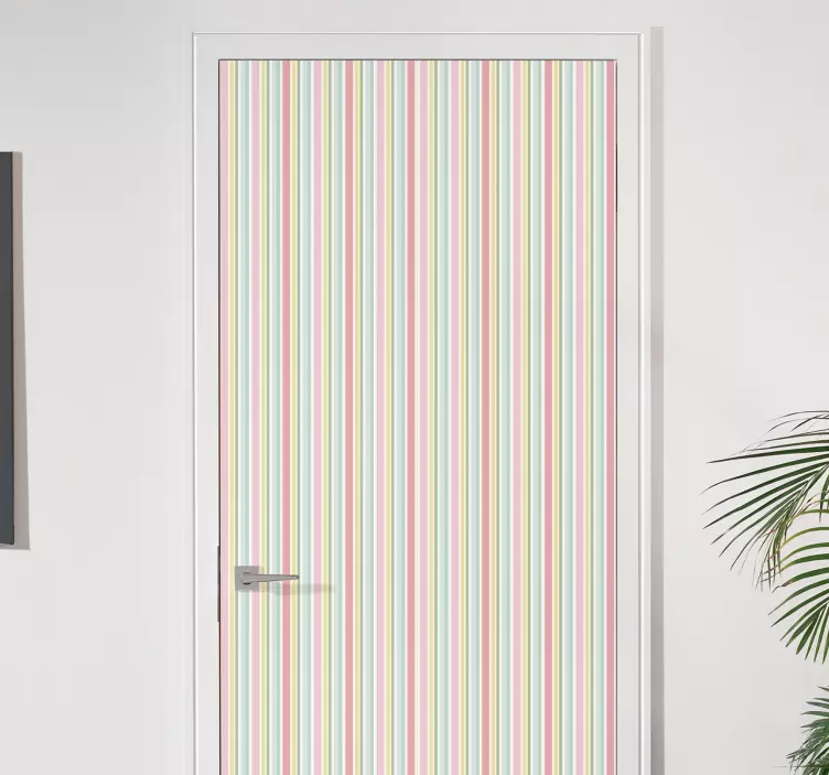 Pastel multicolor striped design door sticker - TenStickers