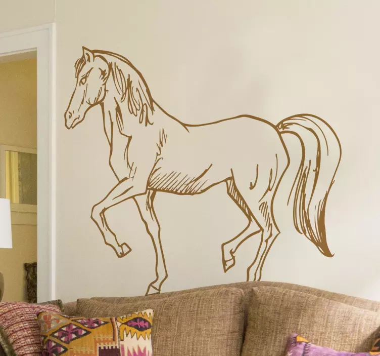 Horse Drawing Wall Art Sticker - TenStickers