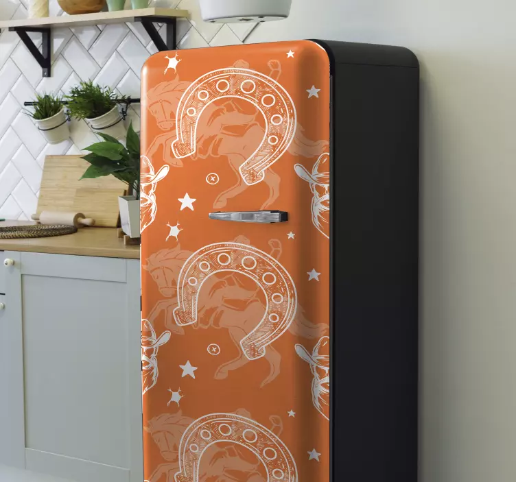 Horseshoe pattern fridge sticker - TenStickers