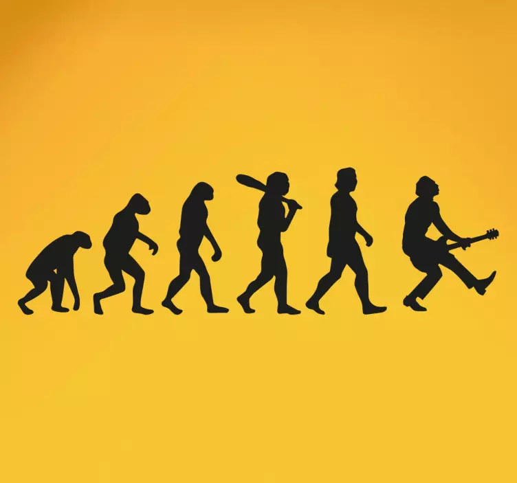 Human Evolution Rock Wall Sticker - TenStickers