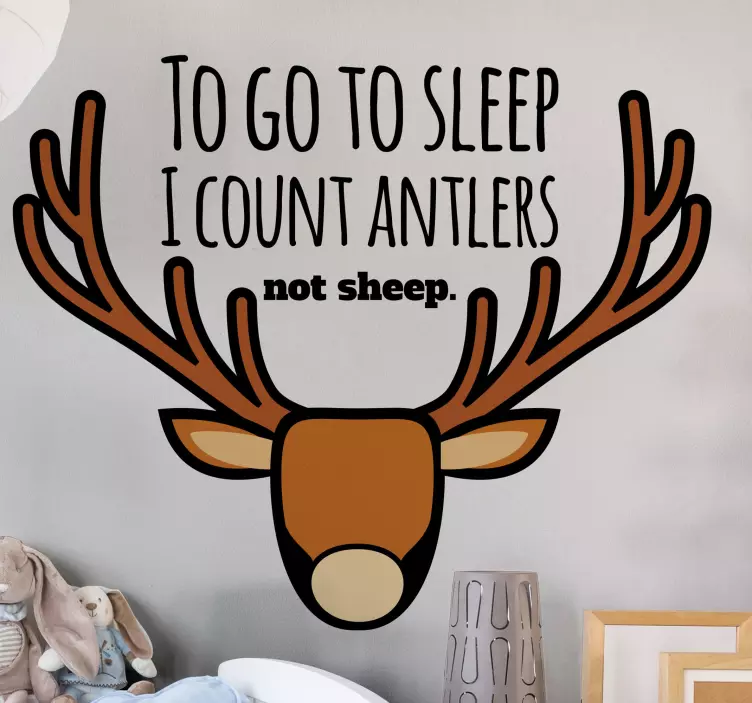 Hunter counts antlers animal wall sticker - TenStickers