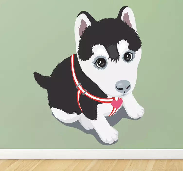 Husky Puppy Wall Sticker - TenStickers