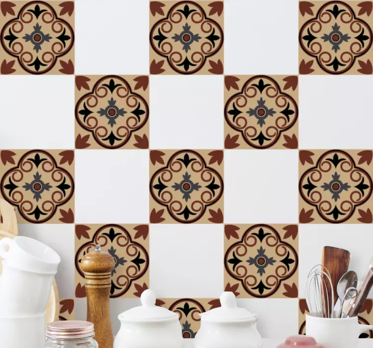 Hydraulic vintage cement pattern tile  decal - TenStickers