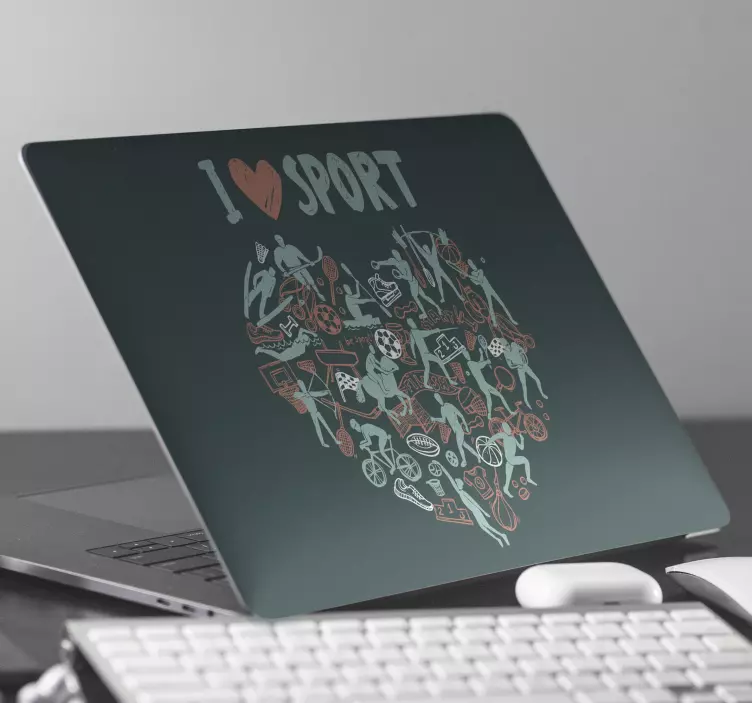 I love sport illustration laptop skins decal - TenStickers