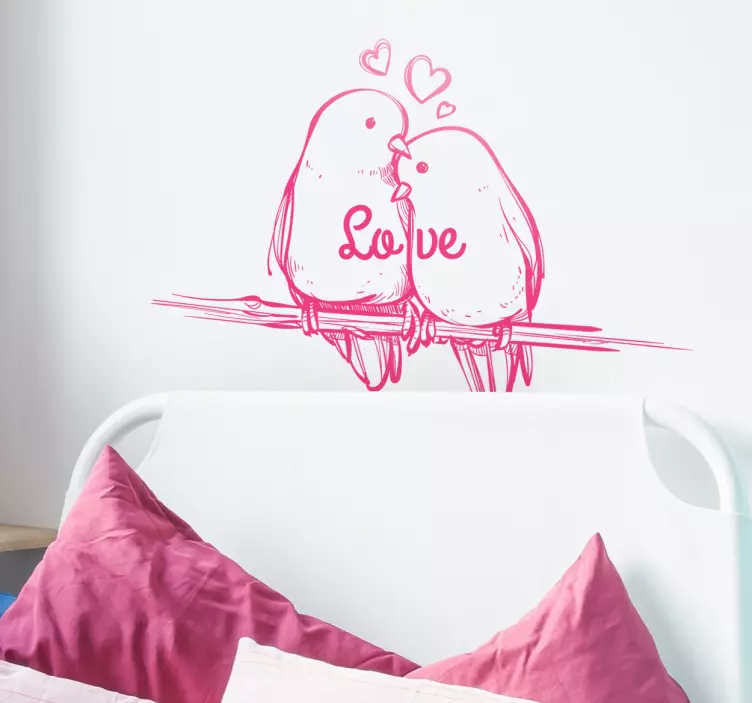 Ikea birds love headboard sticker - TenStickers