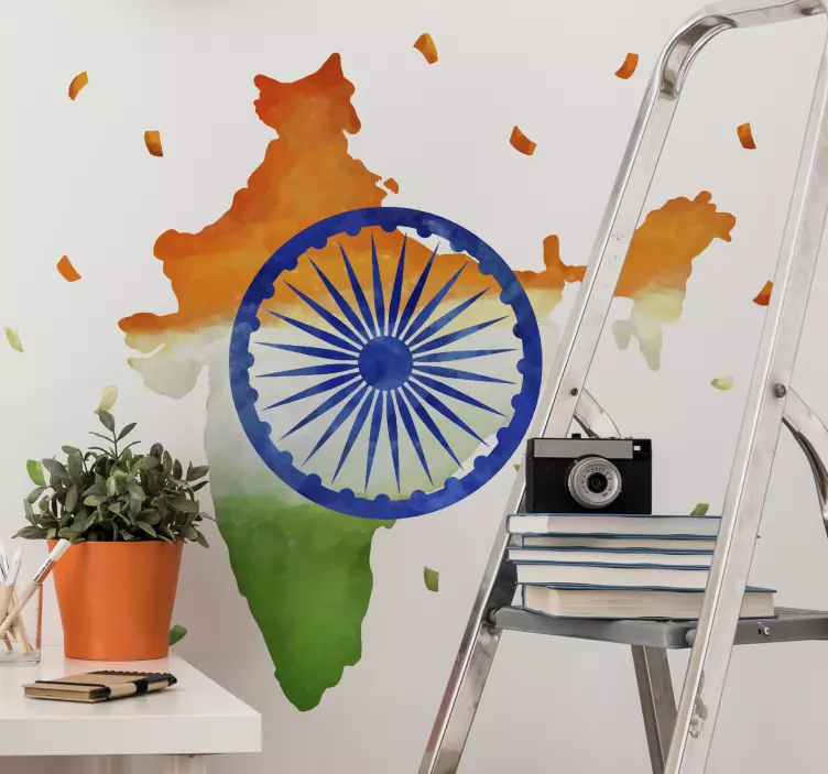 India wall paint flag sticker - TenStickers