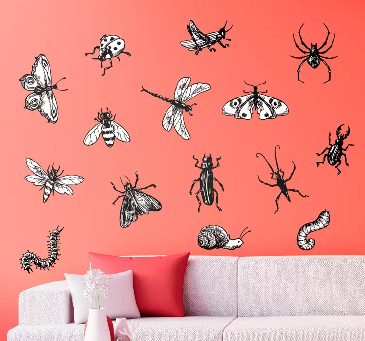 Insect Kit Living Room Wall Decor - TenStickers