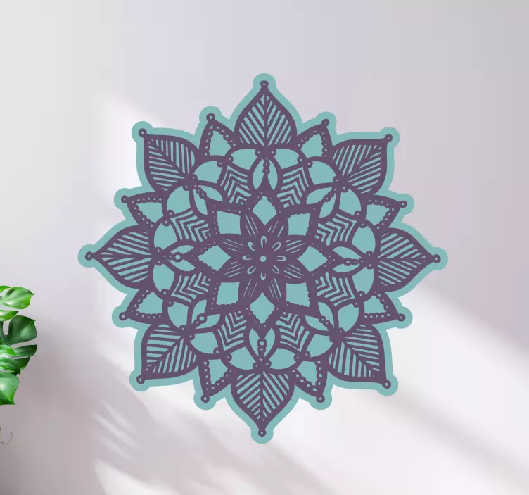 Intricate Floral Mandala living room wall sticker - TenStickers