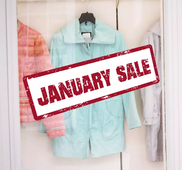 January sale stamp window sticker - TenStickers