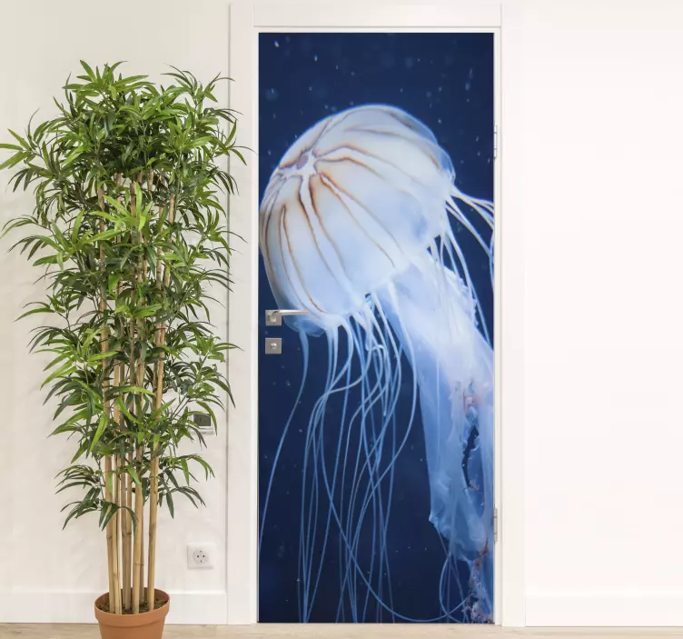 Jellyfish Ocean Art door sticker - TenStickers